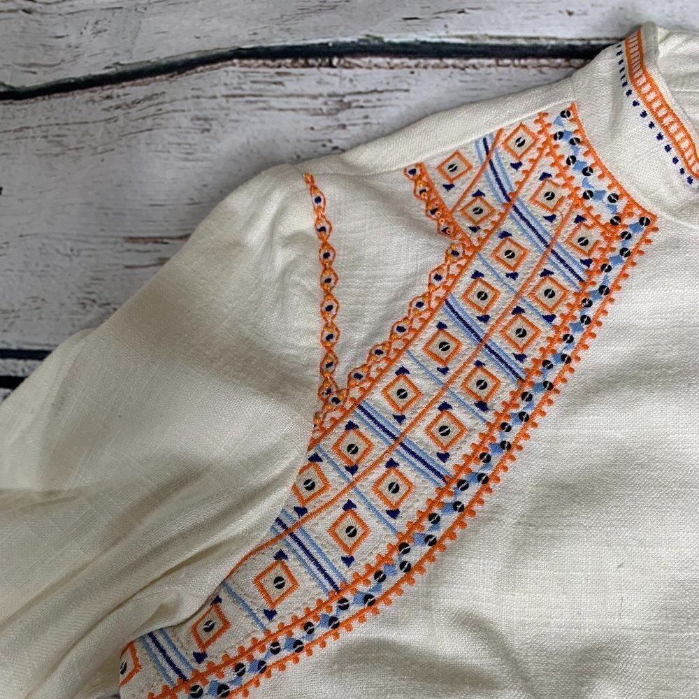 NWT Nurture Ivory Aztec Embroidered Blazer Size M - Picture 6 of 11